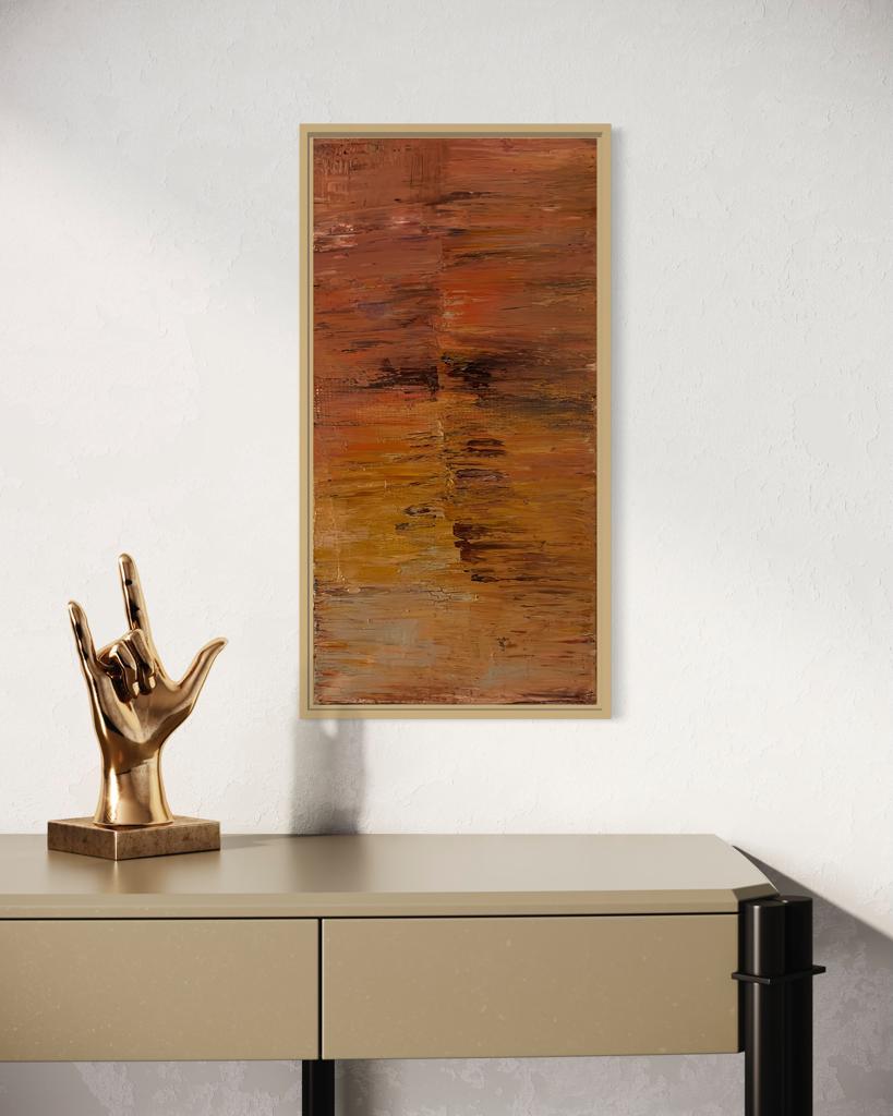 Upplev livets zest med "Zest for Life", en unik 60x30 cm akrylmålning. Den framträdande orangefärgen skapar en livlig och energifylld atmosfär. Ge ditt utrymme en touch av vitalitet och konstnärlig inlevelse med detta konstverk. Låt "Zest for Life" bli en strålande och inspirerande del av din konstsamling.